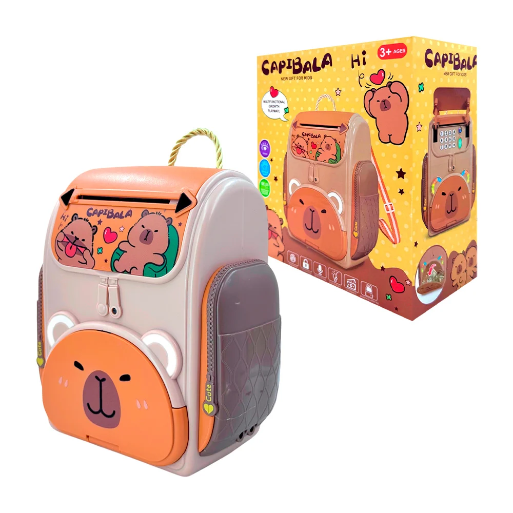 Alcancia electroníca en forma de mochila multifuncional, diseño animado / lu7903