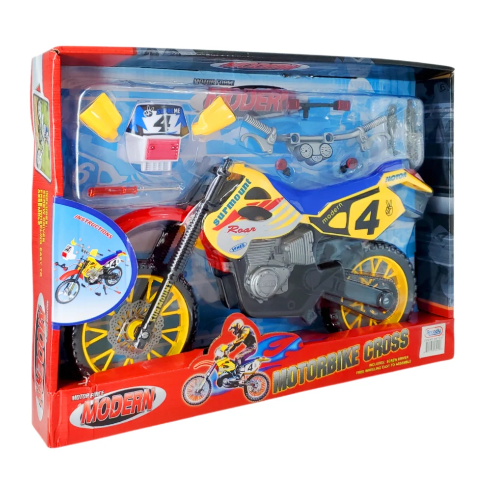 Blíster de motocicleta motocross infantil plástica, con piezas intercambiables