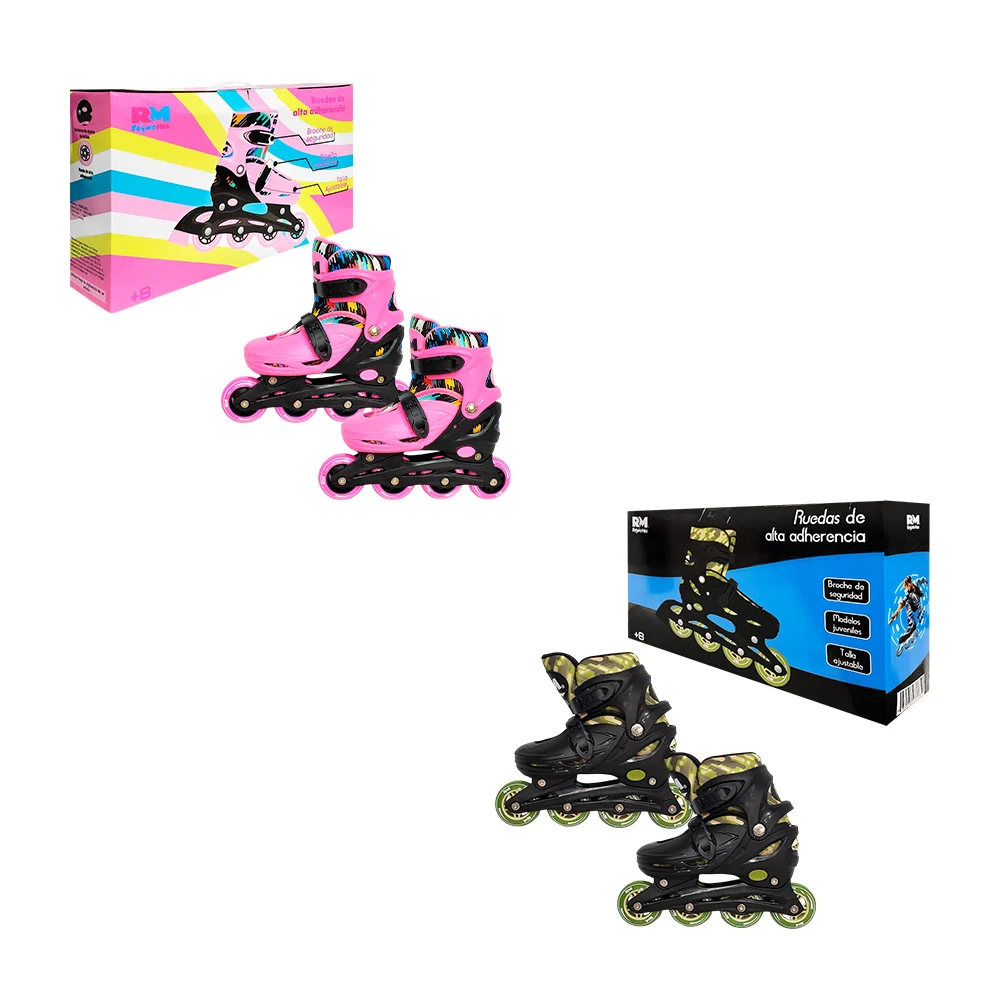 Patines de 4 ruedas en línea con talla ajustable 21-24.5, varios modelos / rm