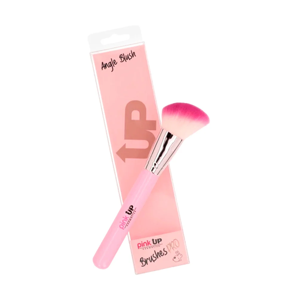 Brocha pink up angular para difuminar el rubor, cerdas suaves / pk15
