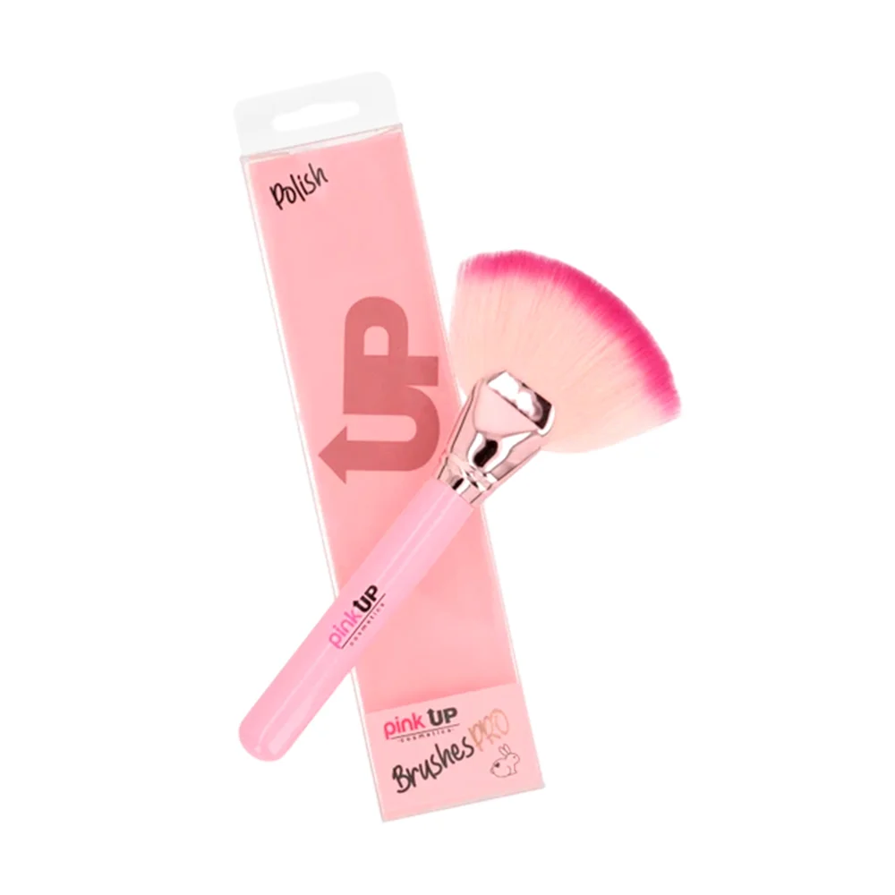 Brocha pink up para pulir bases y polvos, cerdas suaves / pk16
