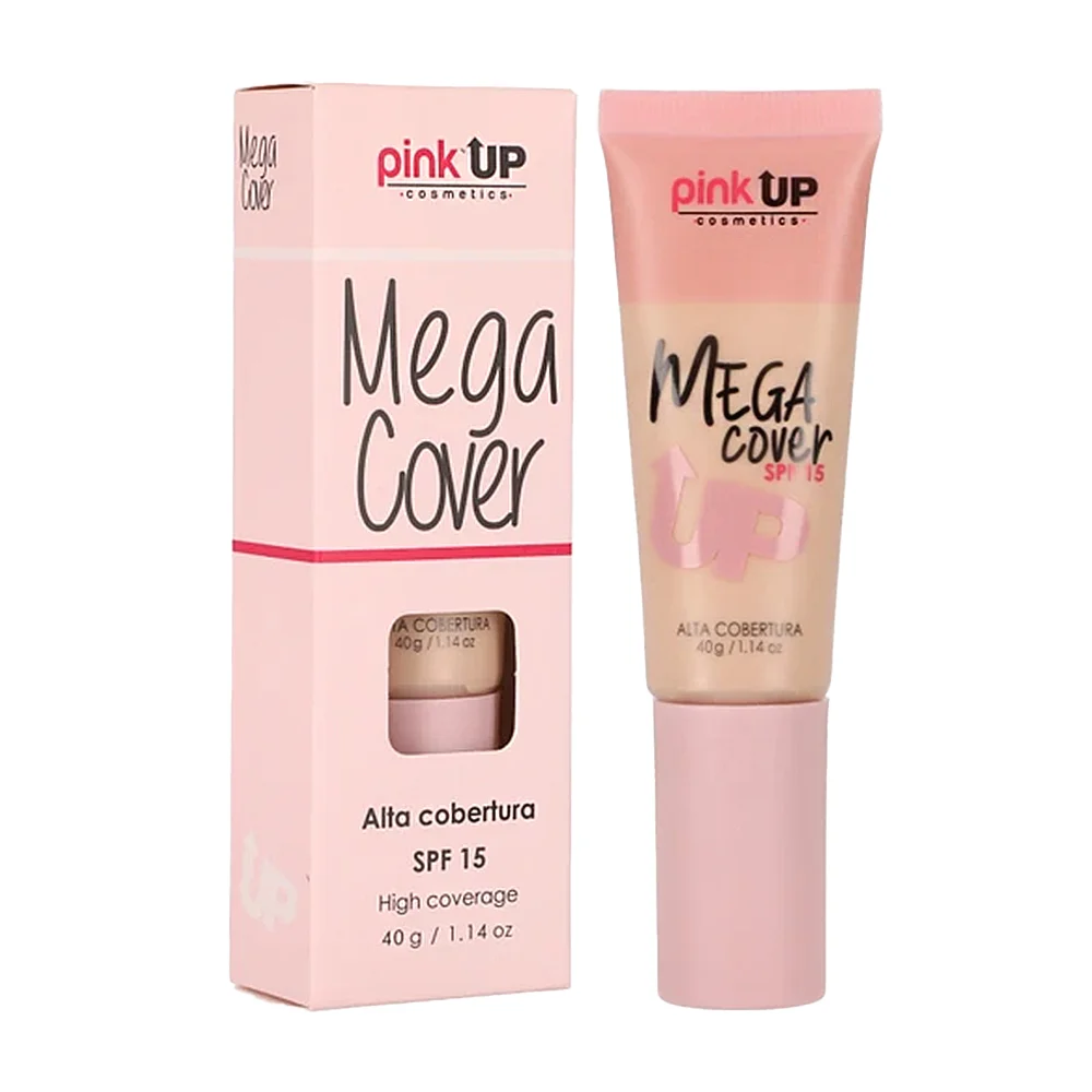 Base de maquillaje pink up de cobertura alta, fps15, tono ivory 100, 40g