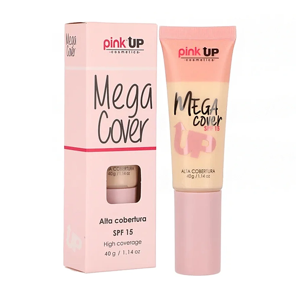 Base de maquillaje pink up de cobertura alta fps15, tono light 200, 40g / pkc200