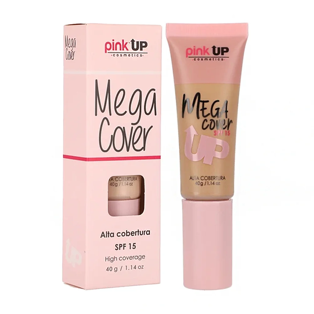 Base de maquillaje pink up de cobertura alta, fps15, tono tan 500, 40g / pkc500