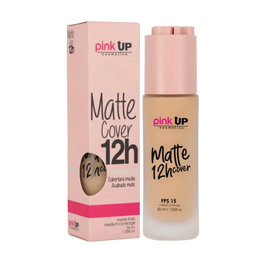 Base pink up con cobertura media acabado matte duración 12h en tono 300, 30ml