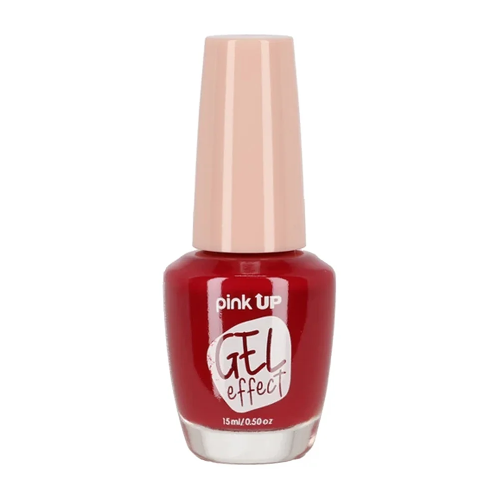 1pza Esmalte con efecto gel pink up para uñas en tono red, 15ml / pkn34