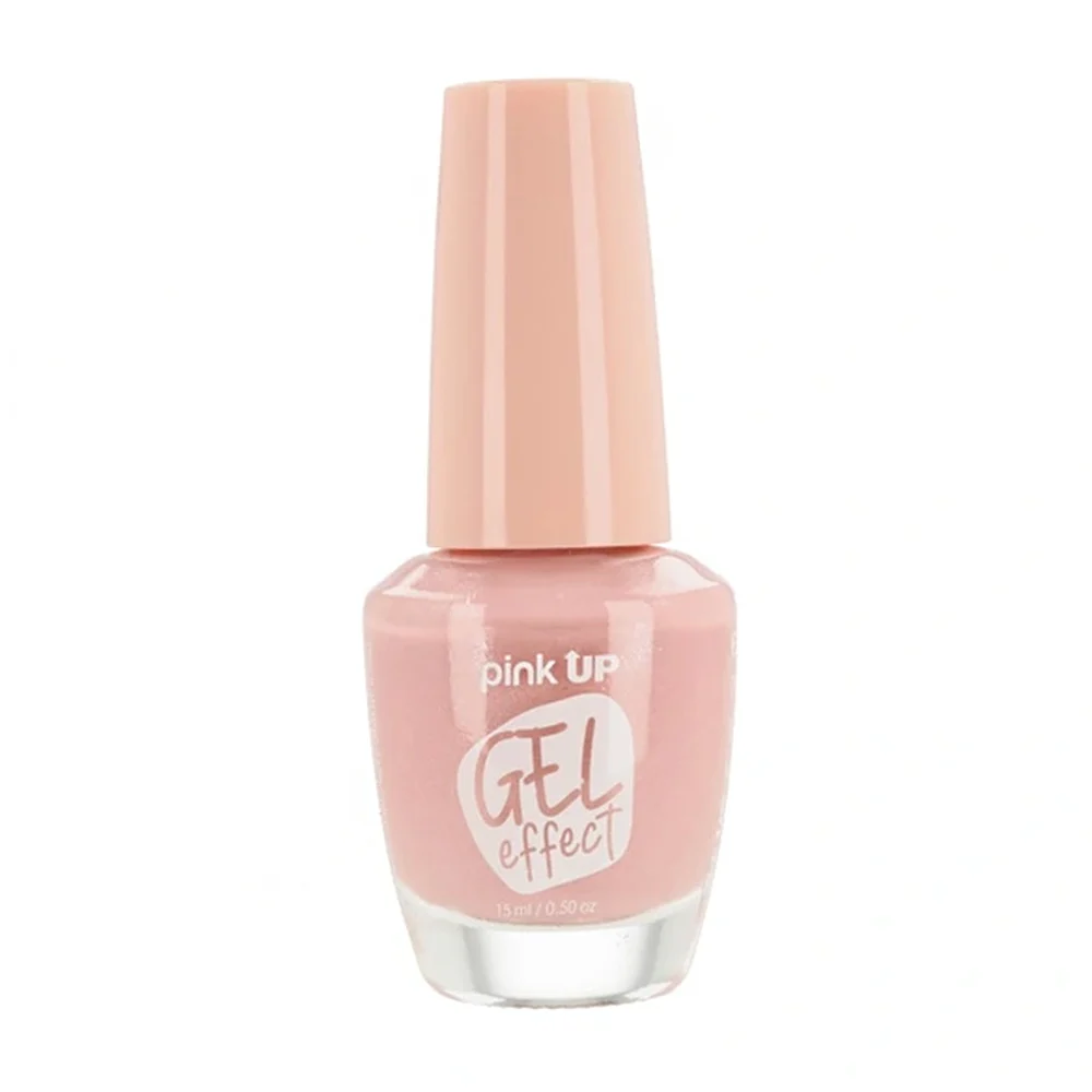 1pza Esmalte con efecto gel pink up para uñas en tono cream, 15ml / pkn45