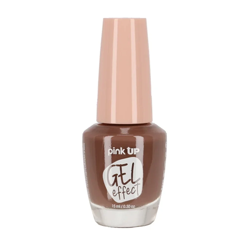 1pza Esmalte con efecto gel pink up para uñas en tono chocolate, 15ml / pkn48