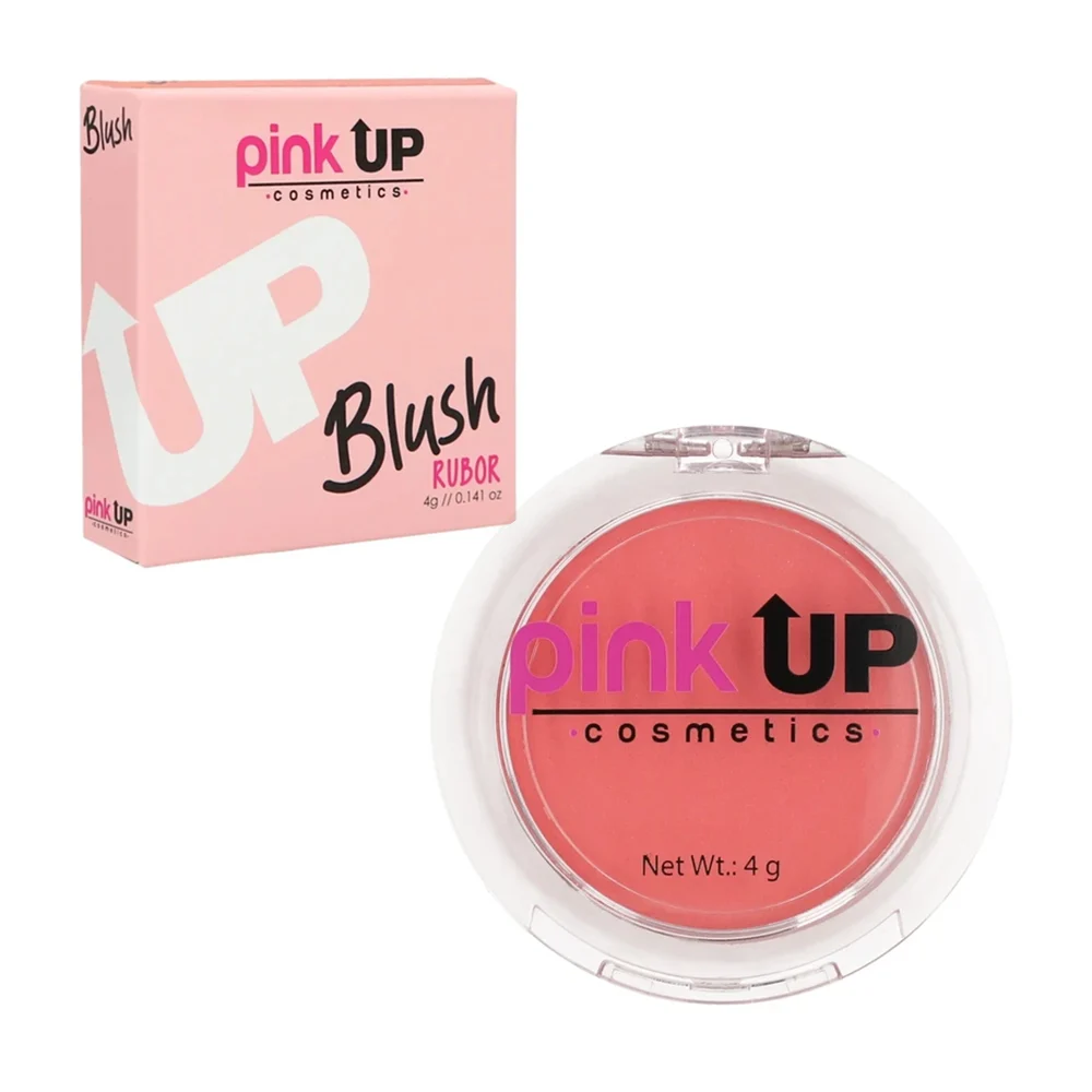 Blush / rubor compacto pink up en tono real coral, 4g / pkr01
