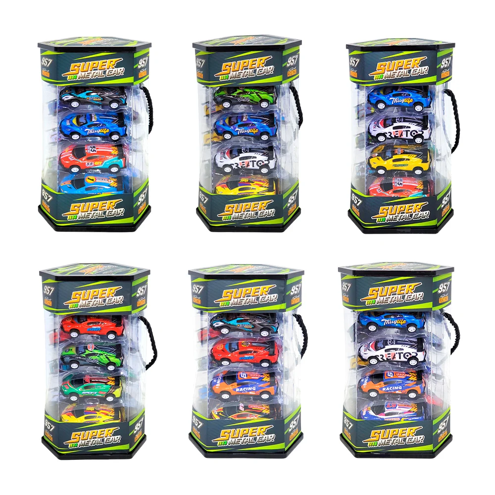 Paquete con 12 mini coches de juguete infantiles con estampado, modelos varios