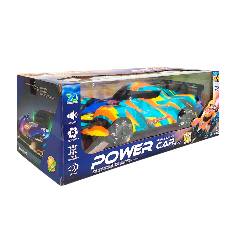 Carro deportivo a control remoto con luces y lanzador de spray / super car