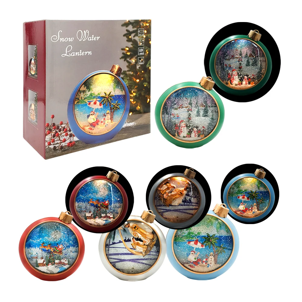 Adorno decorativo navideño musical con forma de espera y figura encapsulada