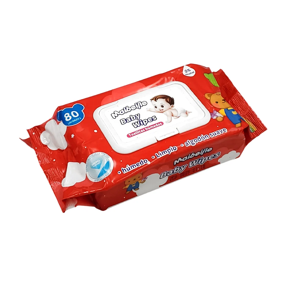 Paquete de 80 toallitas húmedas infantiles, con algodón suave y sin alcohol