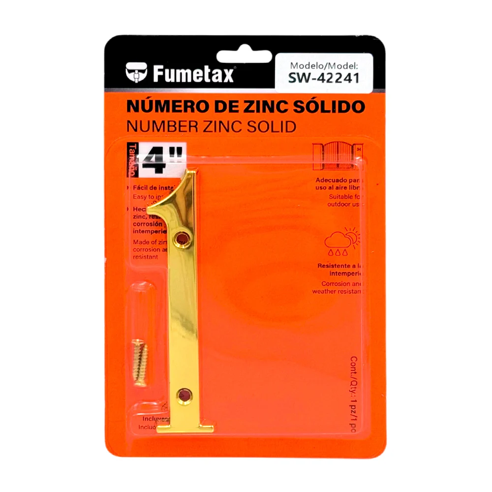 Número 1 de zinc sólido fumentax, 4in para exterior / sw-42241