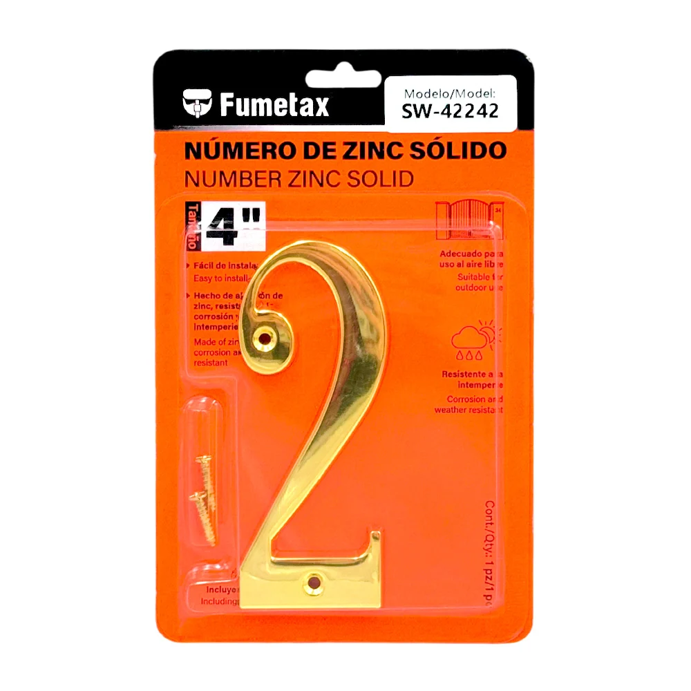 Número 2 de zinc sólido fumentax, 4in para exterior / sw-42242