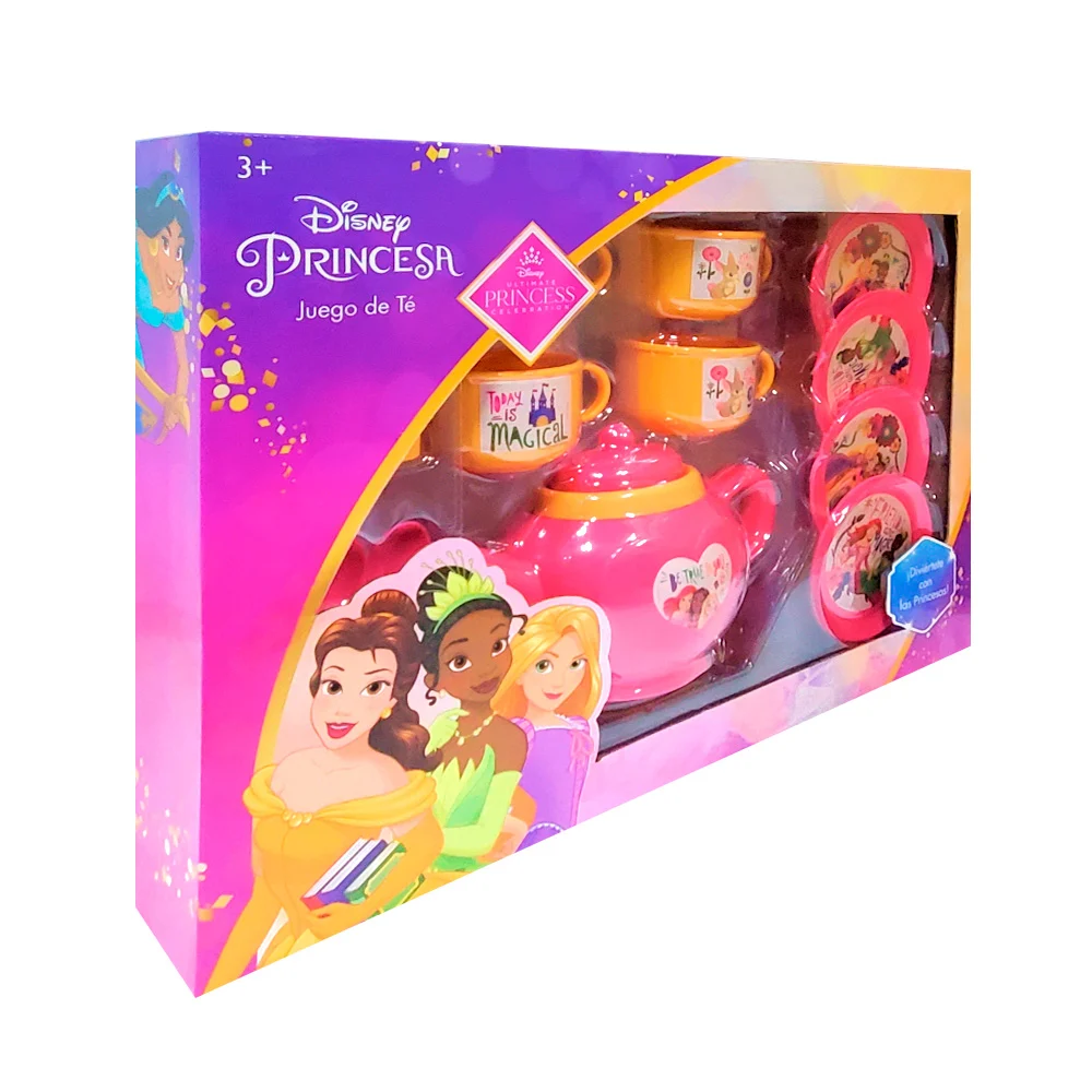 Juego de utensilios, tazas y platos para té con estampado de princesas disney