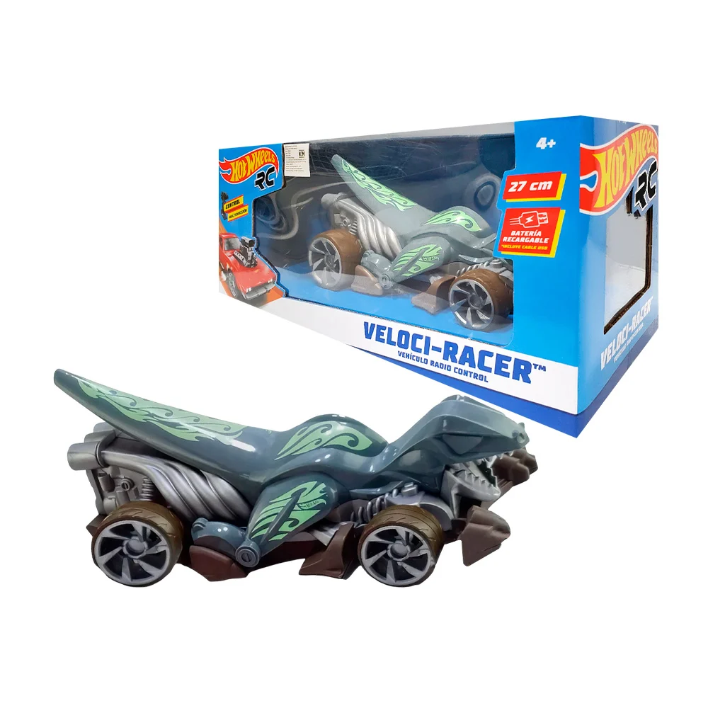Coche de control remoto hot wheels con diseño tipo monstruo y batería recargable