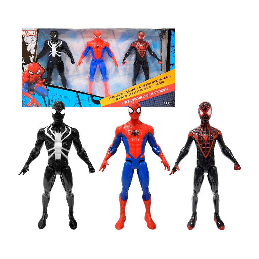 Blíster de tres figuras / juguetes de plástico de Spiderman, variedad de diseños