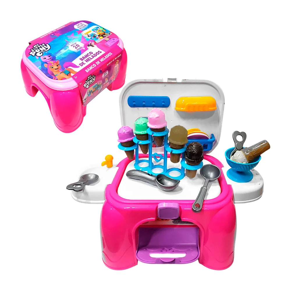 Juguete banco de helados con accesorios internos y estampado de my little pony