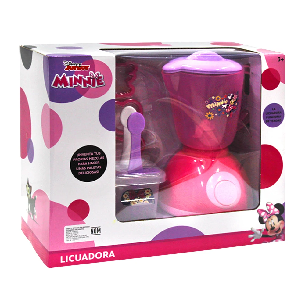Juego infantil con estampado de minnie con moldes de paletas y licuadora
