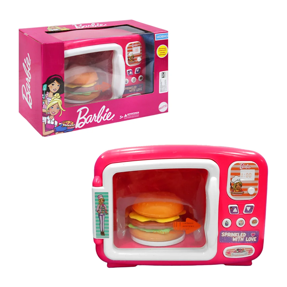 1pza Juguete de plástico infantil en forma de horno de microondas con alimentos