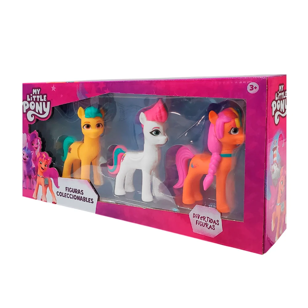 Blíster de 3 figuras / juguetes coleccionables de my little pony, modelos varios