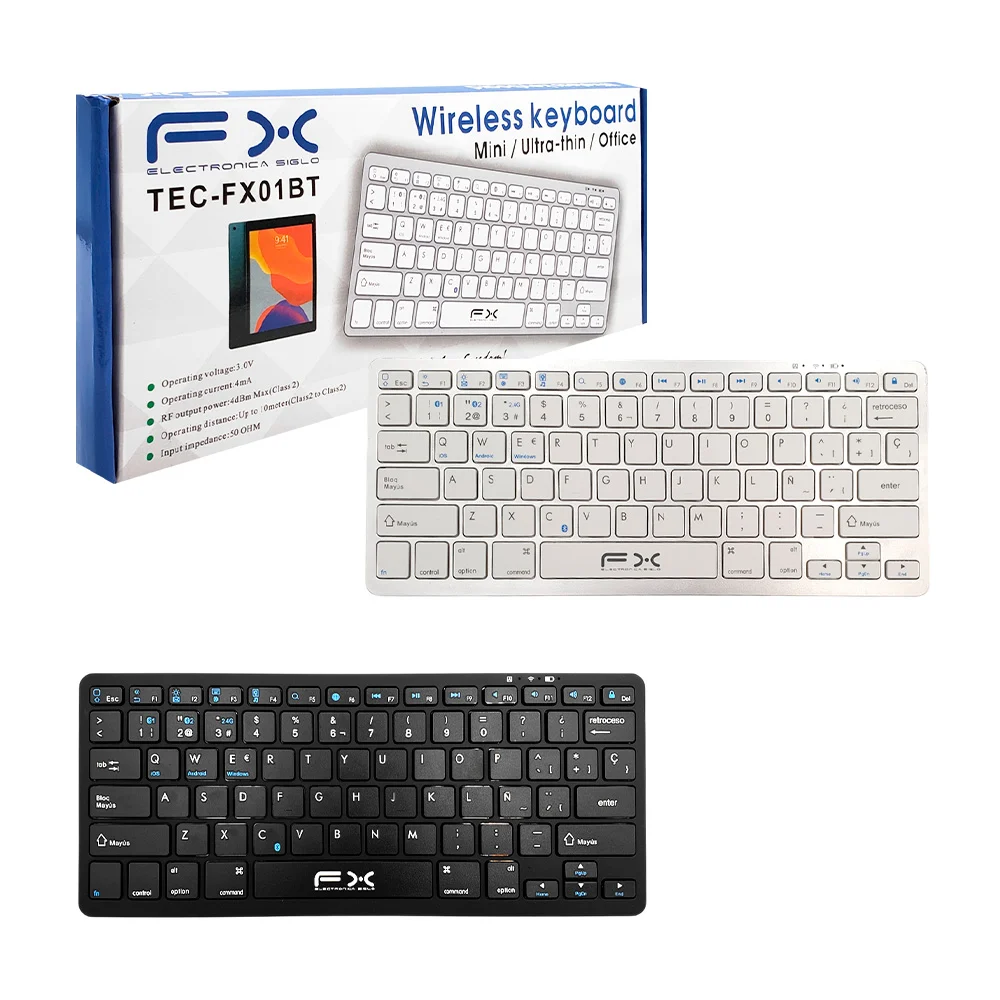 Mini teclado inalámbrico, compatible con varios dispositivos, variedad de color