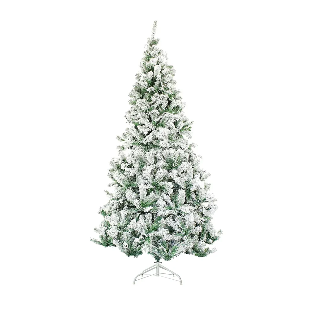 Árbol de navidad, 1.20mts verde frondoso nevado con base metálica / wh-50143