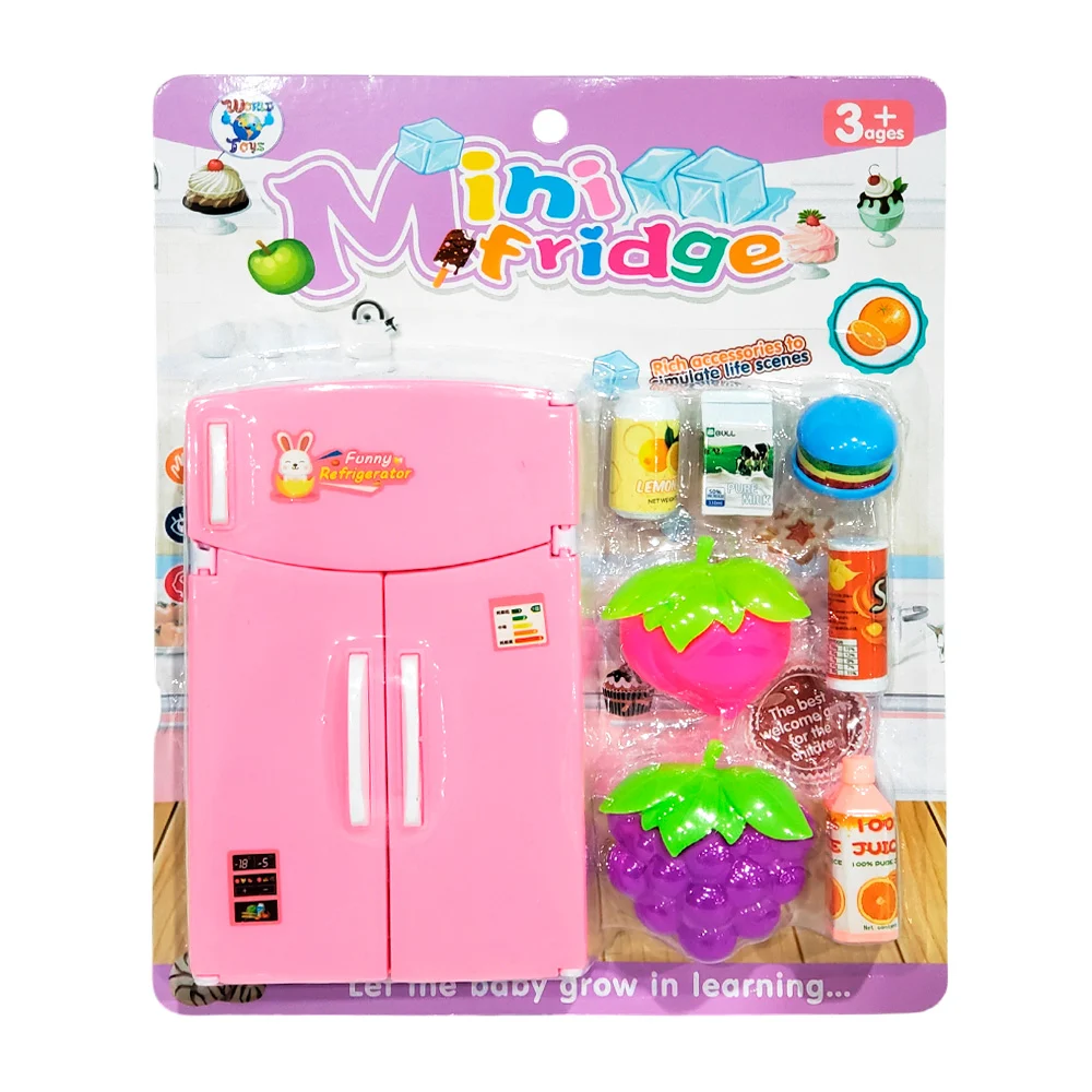 Set de juguete con temática de mini refrigerador y comida / mini fridge / wt4050