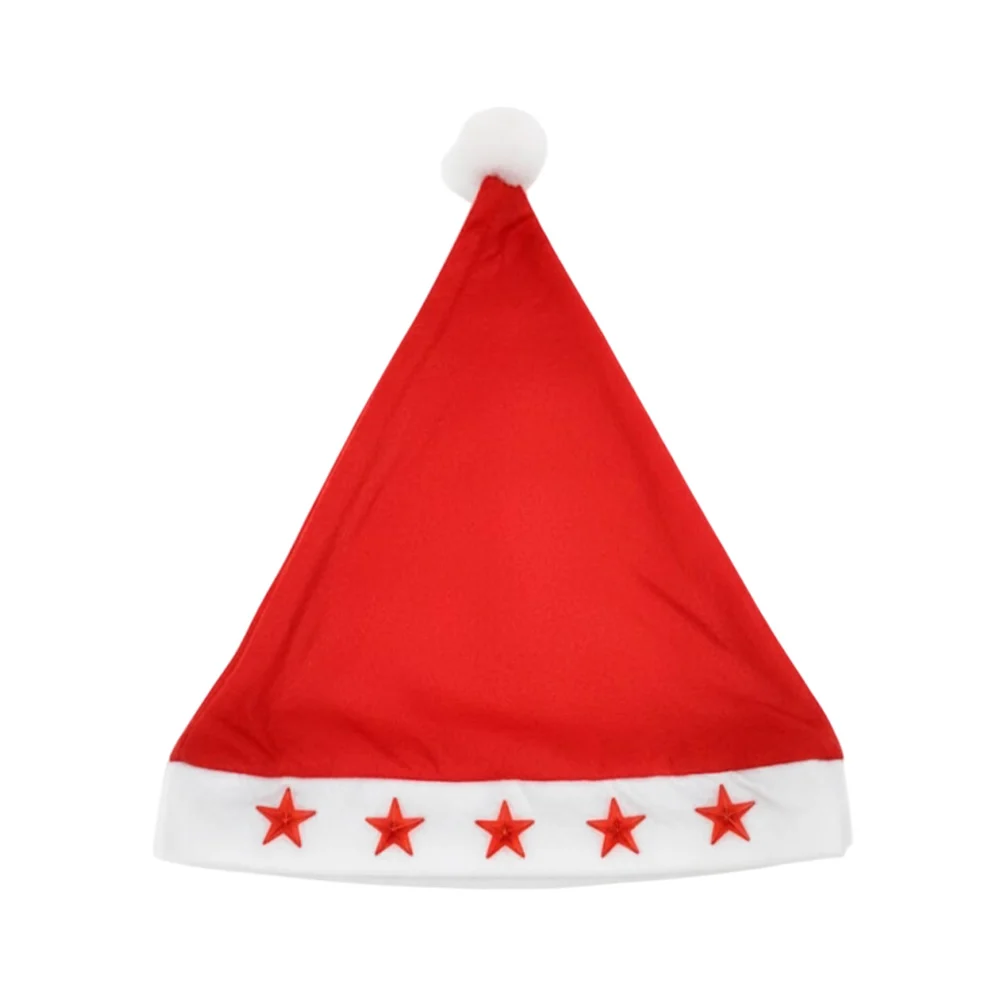 1pza Gorro navideño afelpado con luz y decoración de estrellas / yc002769