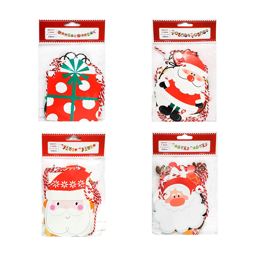 Banderín / guirnalda decorativa navideña de papel, 230cm / merry x-mas / 997-2