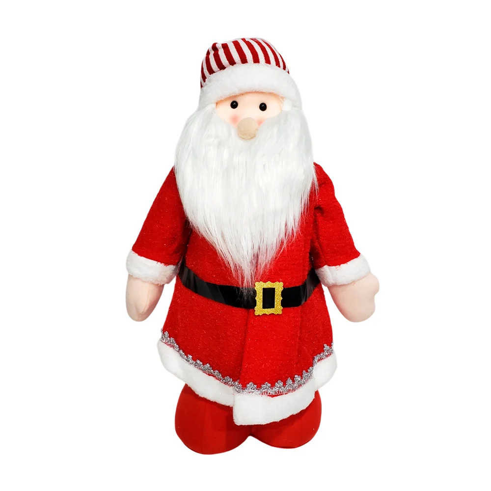 Figura decorativa estilable afelpada en forma de santa claus, 66-125x40x20cm