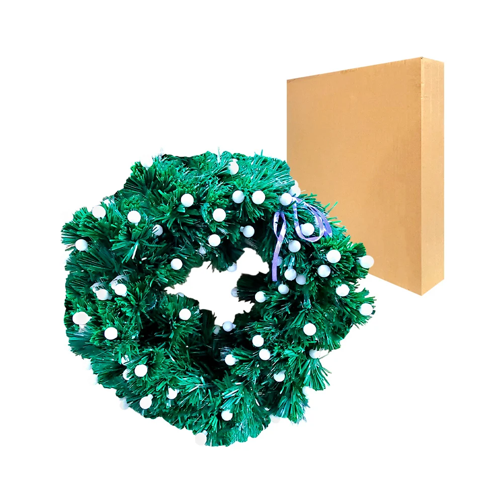 Corona navideña de 36cm con luces multicolor para decorar la puerta / yc036129