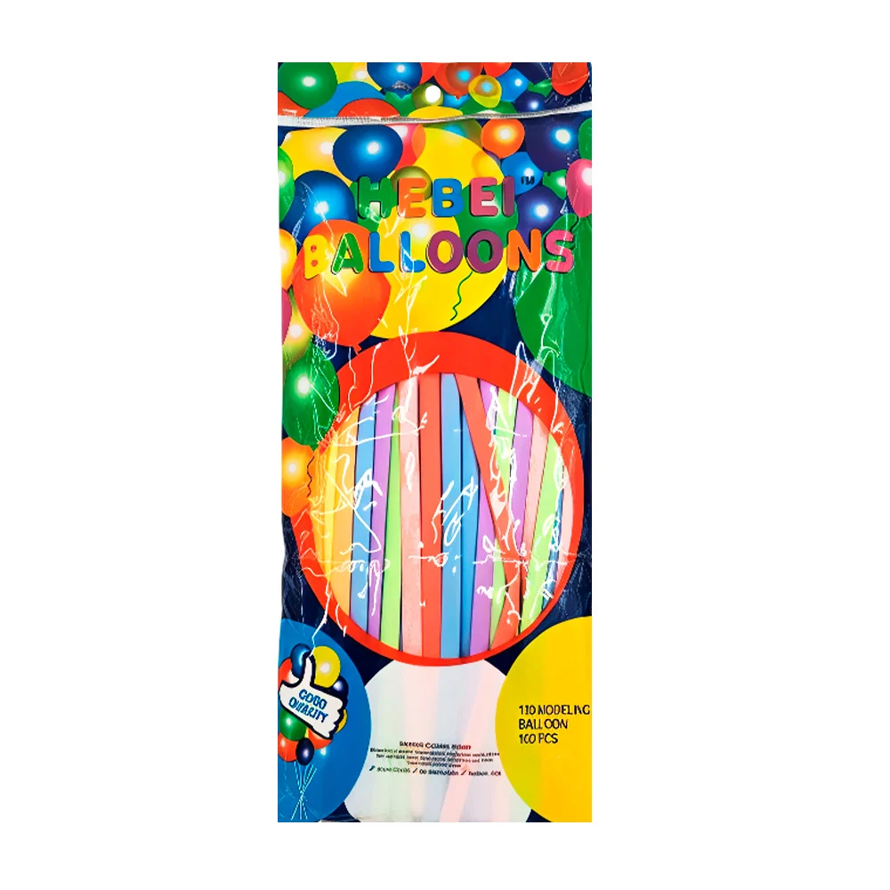 Paquete con 100pzas de globos gusano salchicha de colores / modelling balloons / smile / yong-440-14