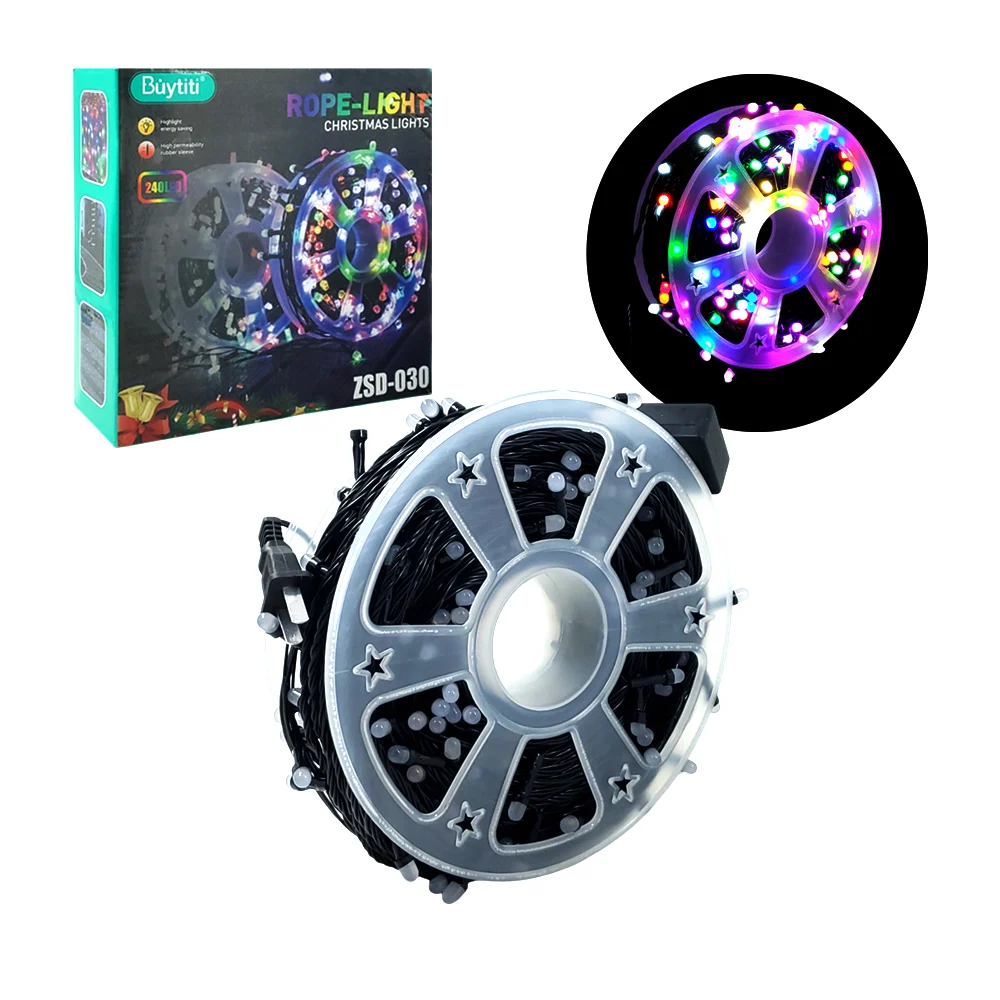 Guirnalda grande, decorativa con luces de colores para navidad, variedad de usos