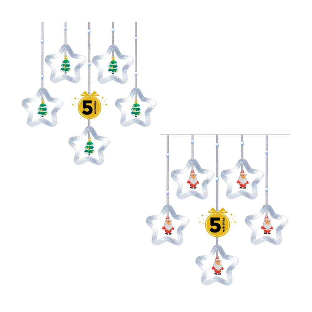 Serie guirnalda de estrellas multicolores + figuras navideñas / zsd-096