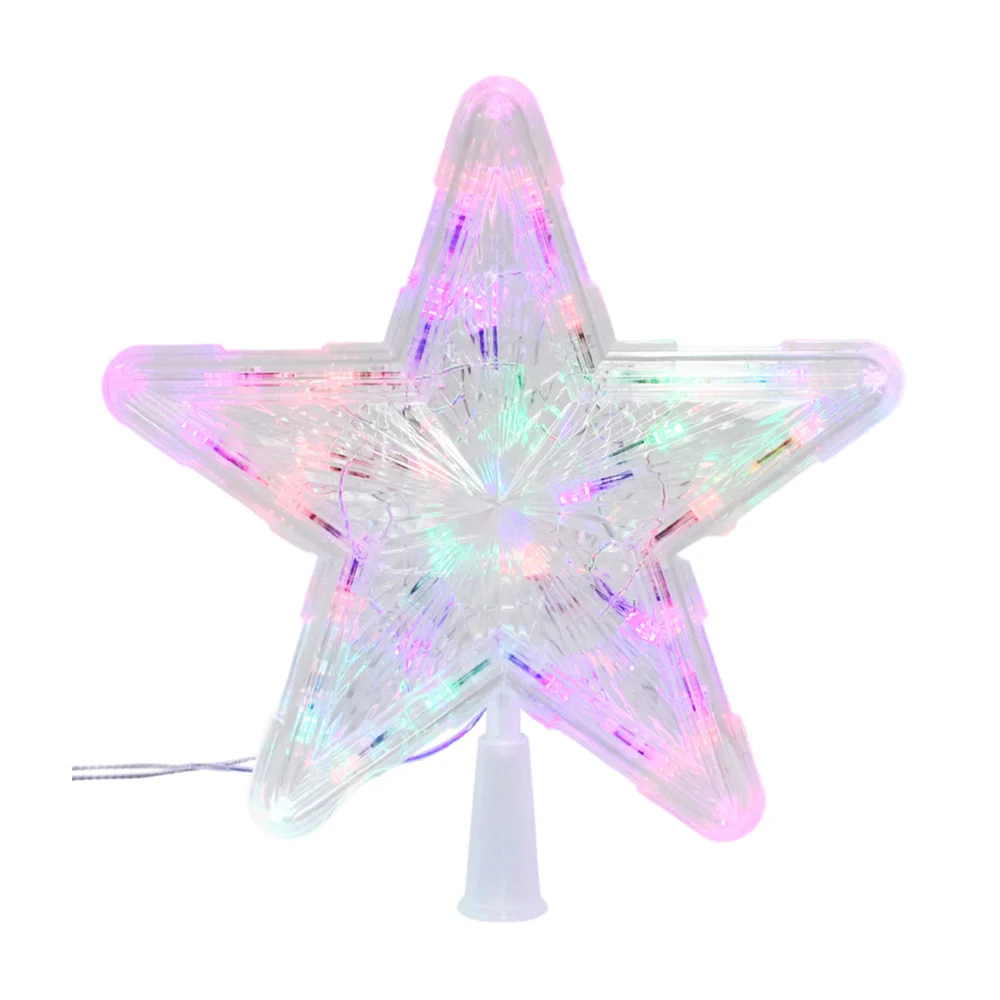 Estrella transparente multicolor de 23cm para punta de árbol / zsd-185