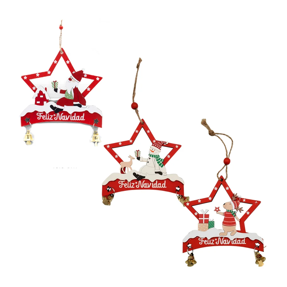 1pza Adorno pequeño colgante navideño, en forma de personajes con regalos