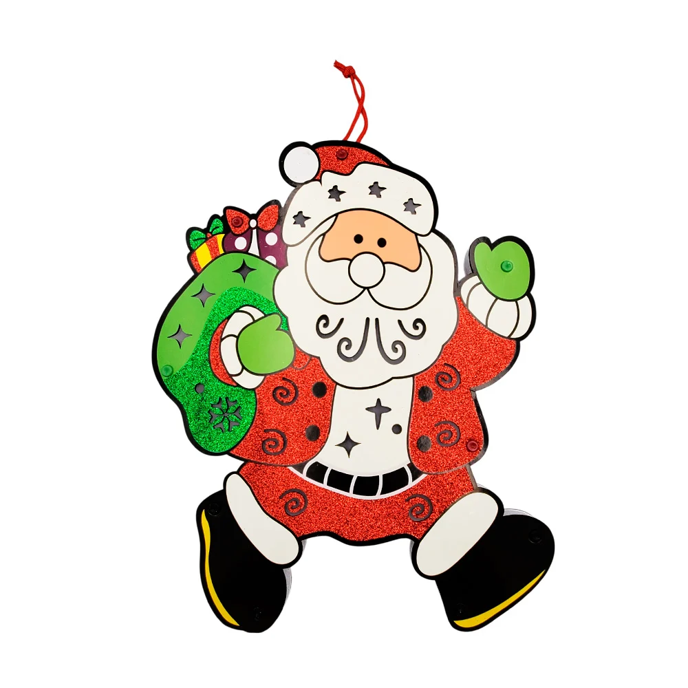 Adorno colgante decorativo, en forma de santa claus animado con iluminación led