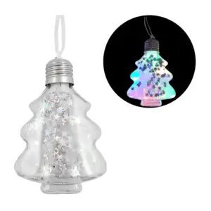 Adorno en forma de mini árbol de navidad con iluminación led y estrel…