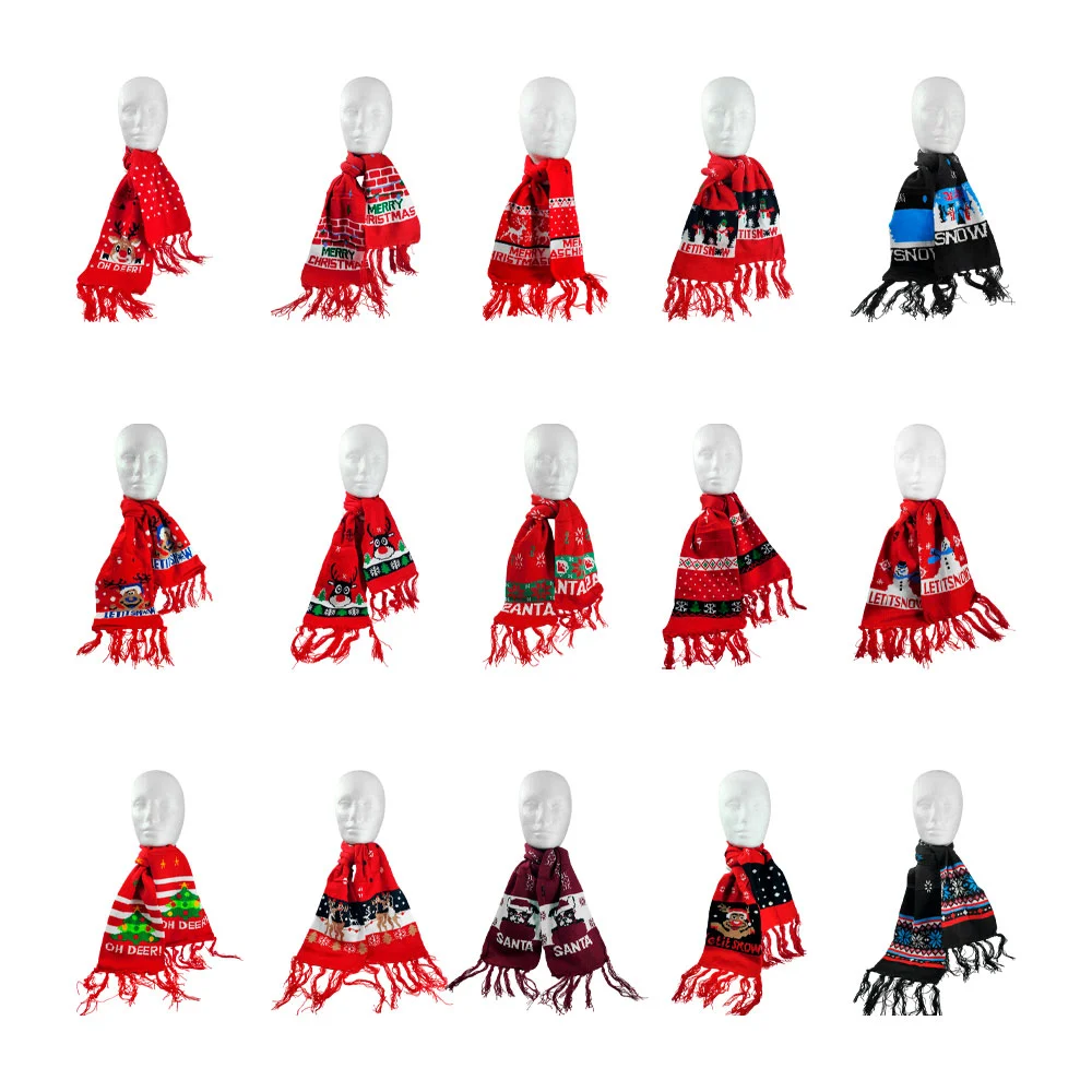 1pza Bufanda de tela navideña con estampado decorativo temático, modelos varios