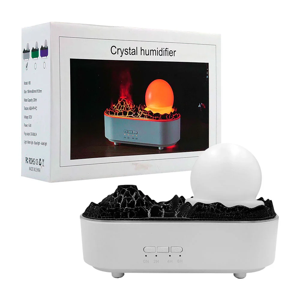 1pza Humidificador en forma de volcán, con iluminación y botones frontales