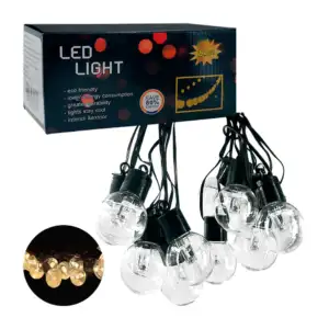 Serie guirnalda decorativa en forma de mini focos de luz amarilla, us…