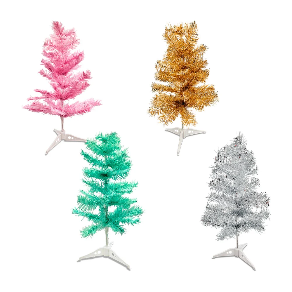 1pza Árbol pequeño navideño decorativo con medida de 60cm, colores varios
