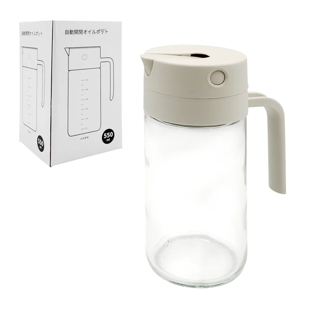 1pza Botella dispensadora de cristal para aceite con capacidad de 550ml