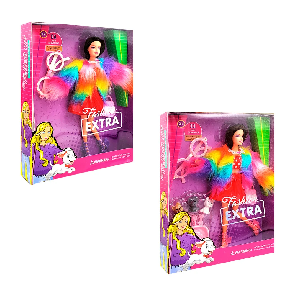 Muñeca articulada fashion extra con variedad de accesorios / jt-18262