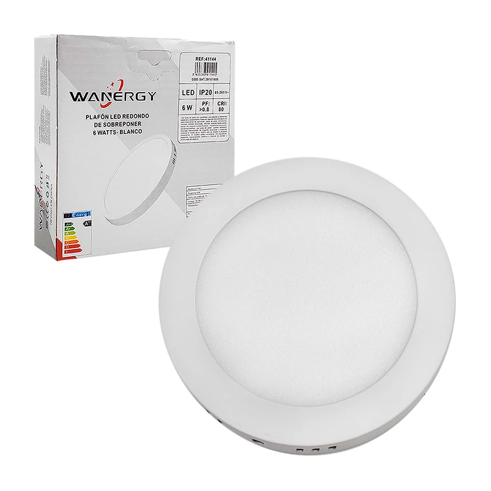 Plafón led wanergy redondo de sobreponer 6w en color blanco / 41144