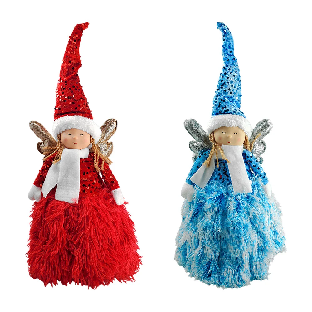 Ángel navideño afelpado con detalles d...