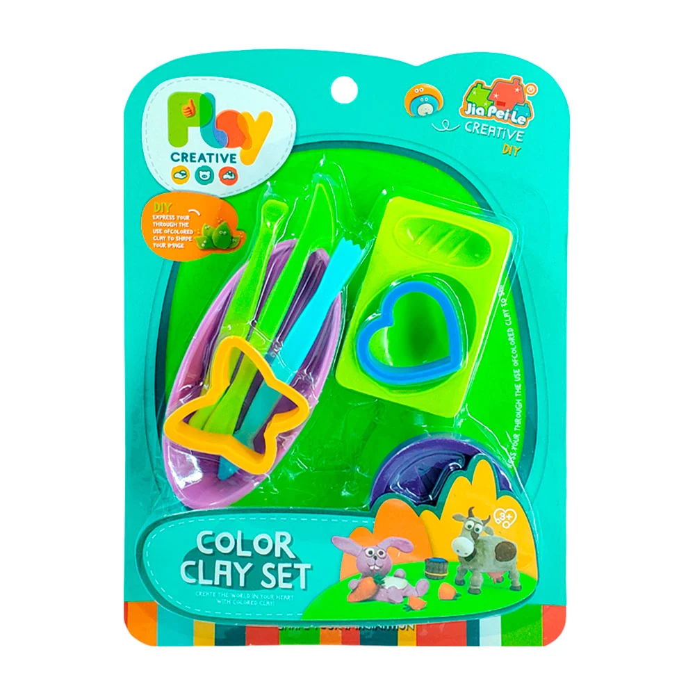 Set creativo con herramientas, moldes + mini masita, variedad de herramientas