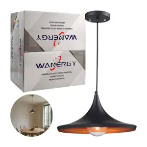 Lámpara colgante wanergy estilo industrial, hierro forjado negro y or…
